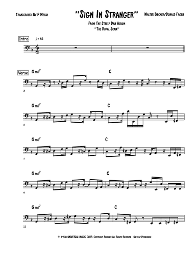 Sign In Stranger (arr. P Welsh)