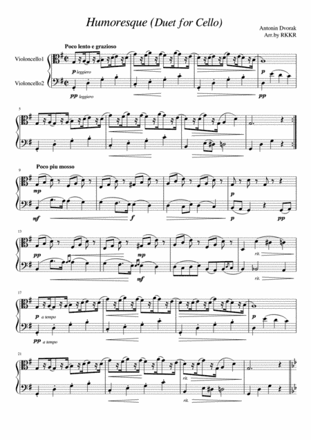 Humoresque (Duet for Cello) (arr. RKKR)