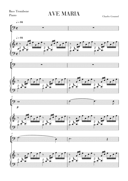 Ave Maria for Bass Trombone (arr. Cadenza Editions)