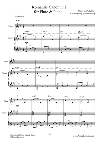 Romantic Canon in D for Flute & Piano (arr. Miranda Wong)
