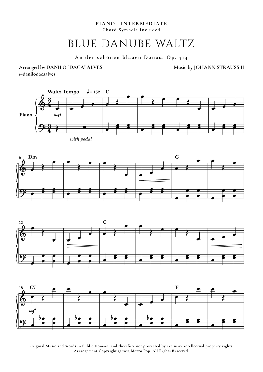 Blue Danube Waltz (arr. Danilo "Daca" Alves)