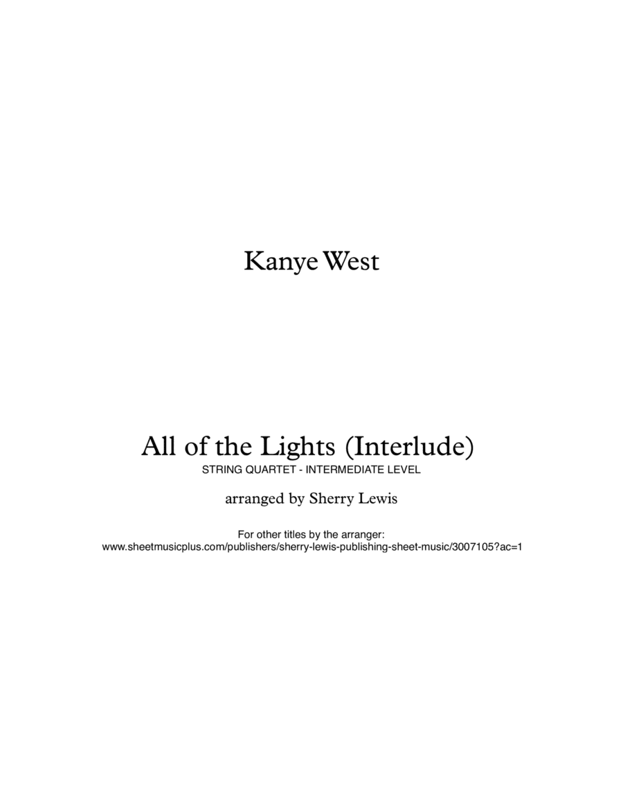 All Of The Lights (arr. Sherry Lewis)