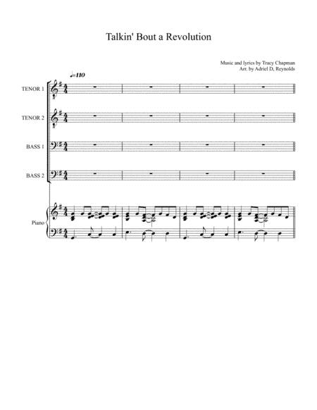 Talkin' Bout A Revolution (arr. Adriel D. Reynolds)