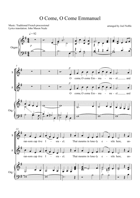 O Come, O Come Emmanuel (arr. Joel Noftle)