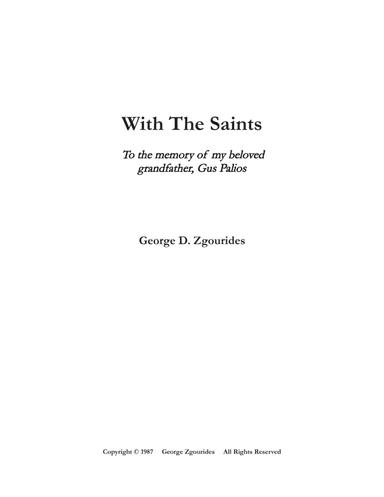 WITH THE SAINTS (1987)