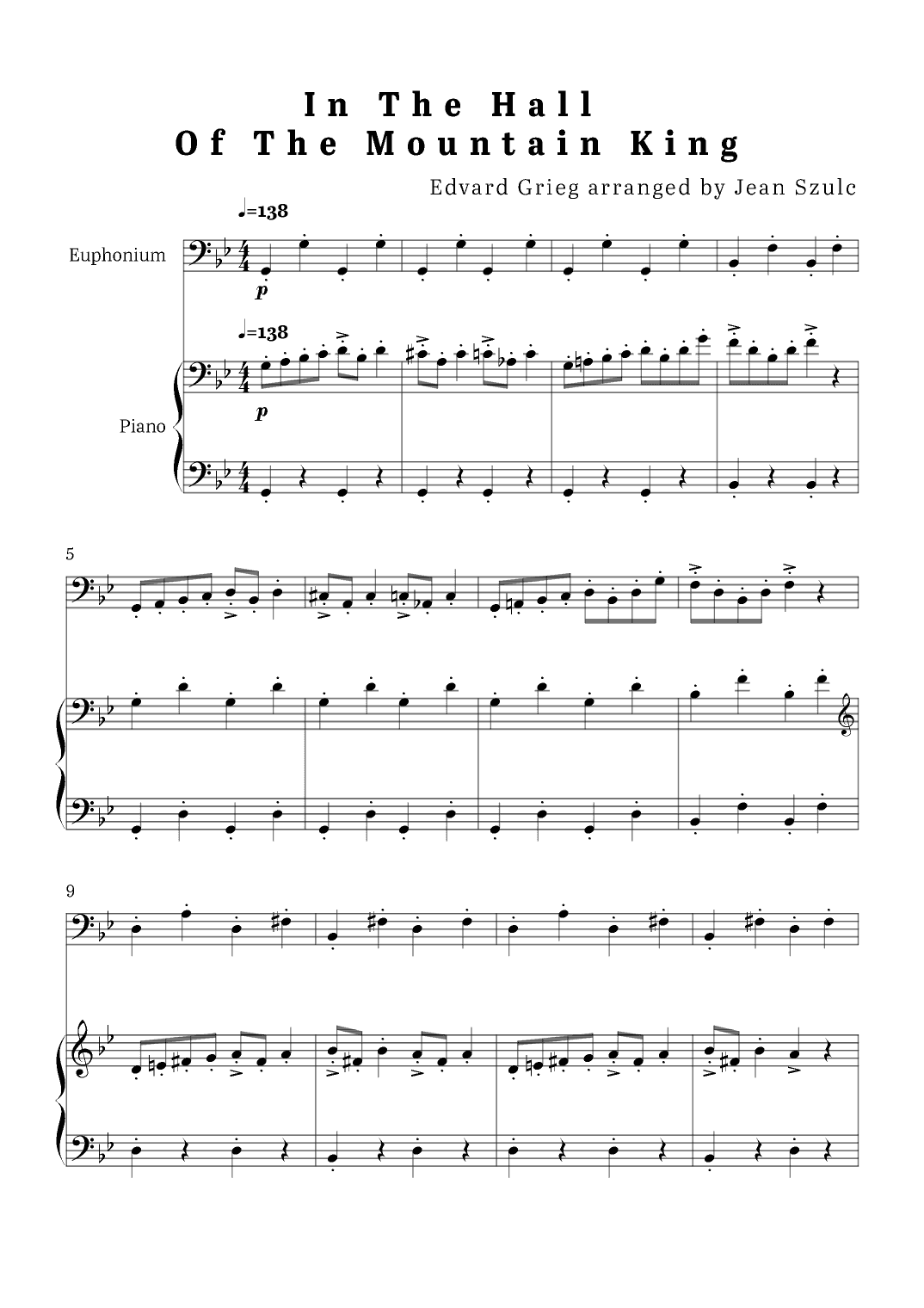 In The Hall of The Mountain King - Euphonium and Piano (arr. Jean Szulc)