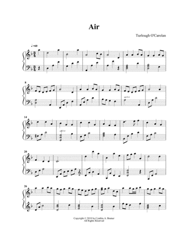 Air - attributed to Turlough O'Carolan (arr. Cynthia A. Boener)