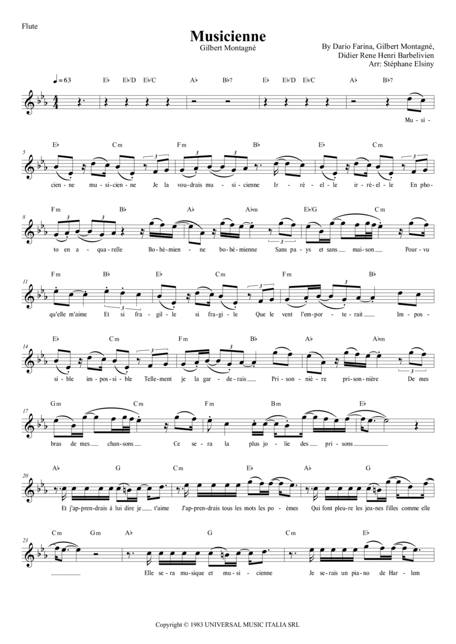 Musicienne (arr. Stephane ELSINY)