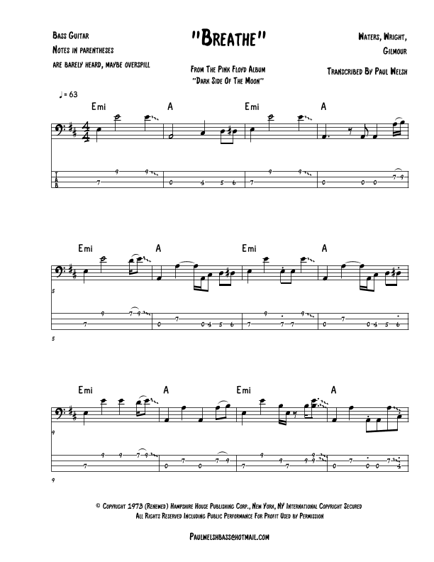 Breathe (arr. Paul welsh)