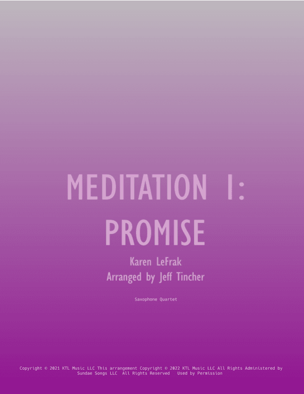 Meditation 1: Promise (arr. Jeff Tincher)