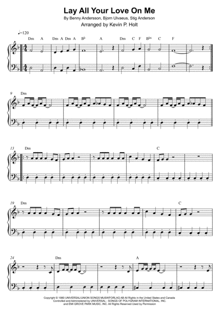Lay All Your Love On Me (arr. Kevin P. Holt)