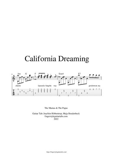 California Dreamin' (arr. Joachim Ribbentrop, Maja Roedenbeck)