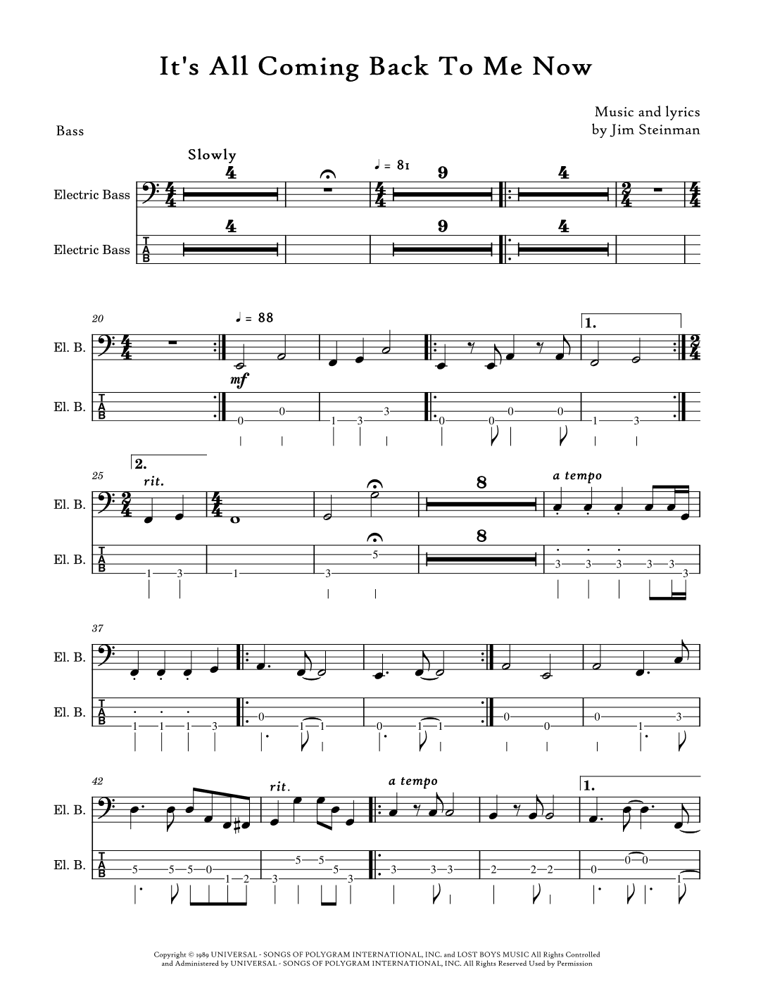 It's All Coming Back To Me Now (arr. David Lartey)