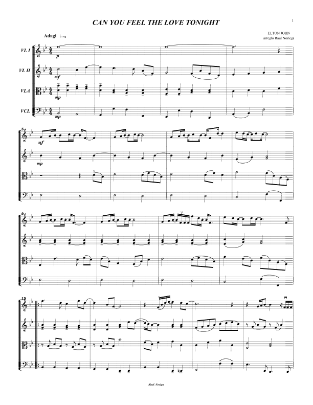 Can You Feel The Love Tonight (arr. RAUL NORIEGA)