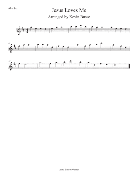Jesus Loves Me - Alto Sax (arr. Kevin Busse)