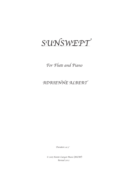 SUNSWEPT for flute and piano