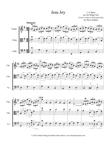 Jesu, Joy for String Trio (arr. Dave Prudon)