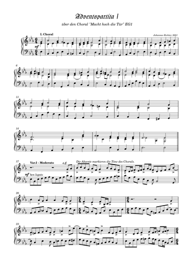 Partita / Variationen "Macht hoch die Tür" Op.4/1