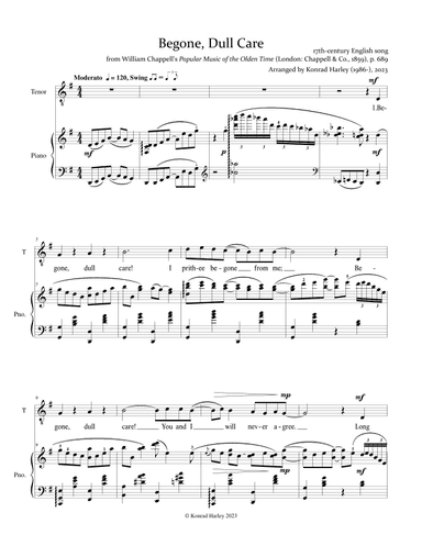 Begone, Dull Care (arr. Konrad Harley)