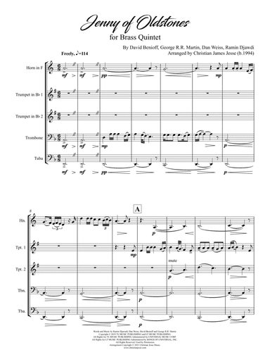 Jenny Of Oldstones (arr. Christian James Jesse)
