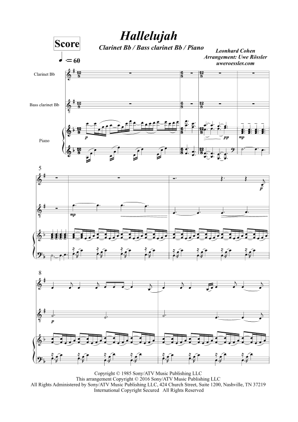 Hallelujah (arr. Uwe Roessler Rössler Rassler)