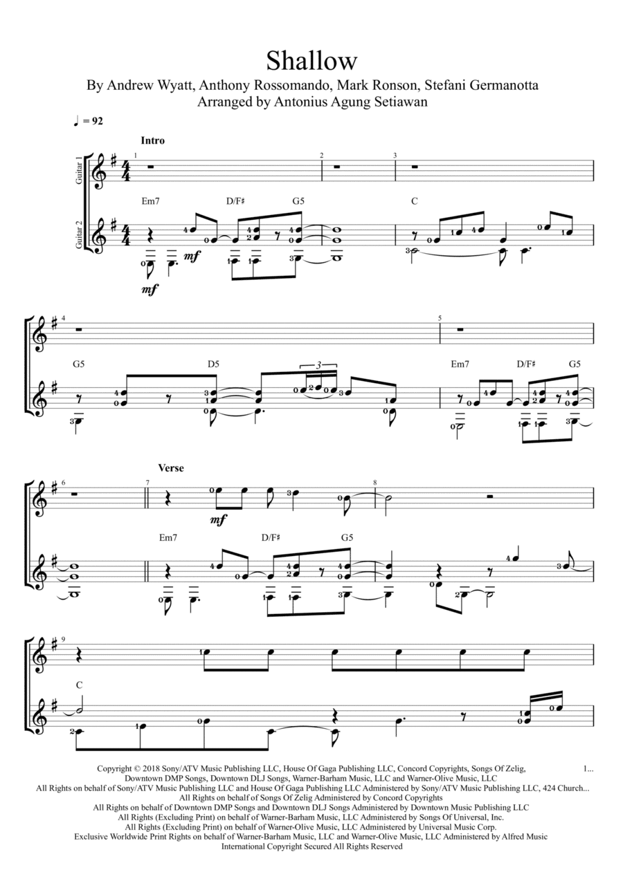 Shallow (arr. Antonius Agung Setiawan)