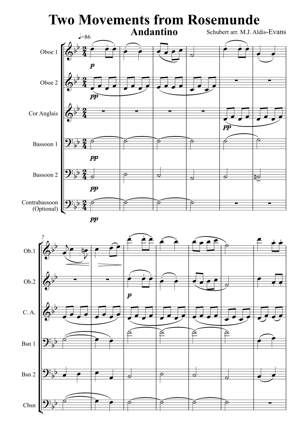 Two Movements from Rosemunde (arr. Maddy Aldis-Evans)