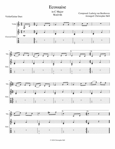 Ecossaise - Beethoven - Violin-Guitar Duet (arr. Christopher Bell)