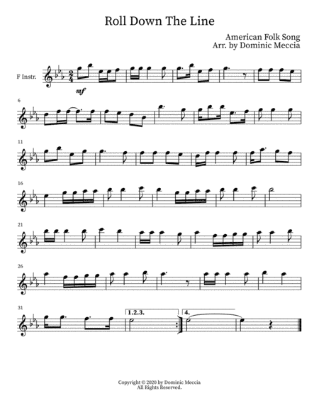 Roll Down The Line (arr. Dominic Meccia)