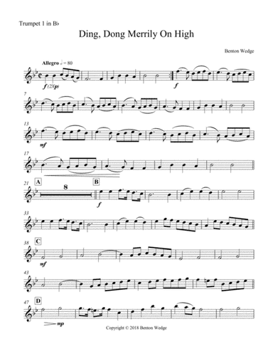 Ding Dong Merrily On High for Brass Quintet (arr. Ben TONES)