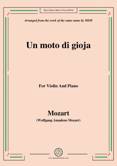 Mozart-Un moto di gioja,for Violin and Piano (arr. MSM)
