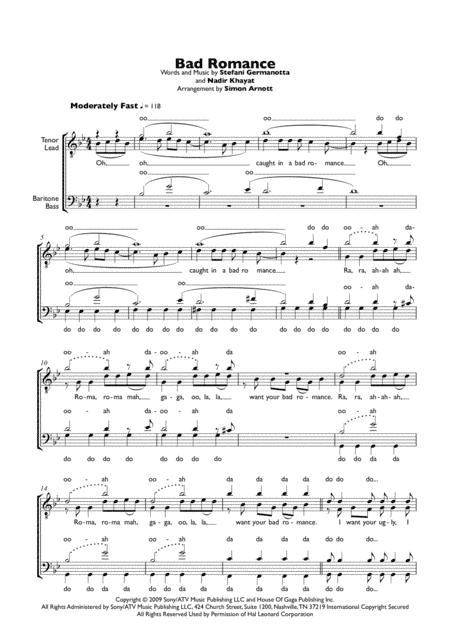 Bad Romance (arr. Simon Arnott)