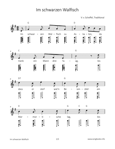 Im schwarzen Walfisch (arr. songbooks.info)