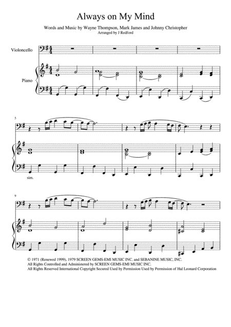 Always On My Mind (arr. John Redford)