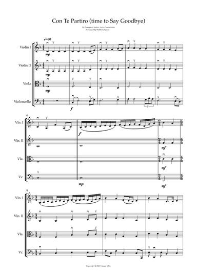 Con Te Partiro (time To Say Goodbye) (arr. Matthew pyeon)