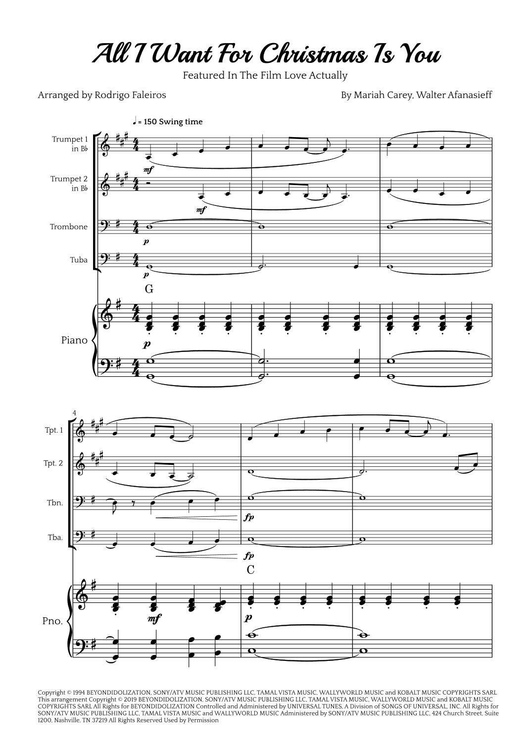 All I Want For Christmas Is You (arr. Rodrigo Faleiros)