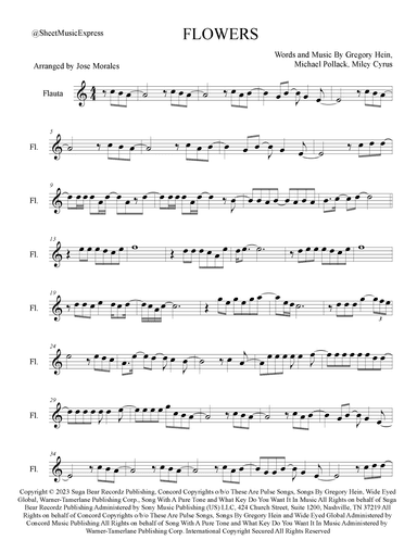 Flowers (arr. Sheet Music Express)