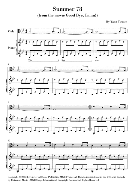 Summer 78 (arr. Ahiva Editions)