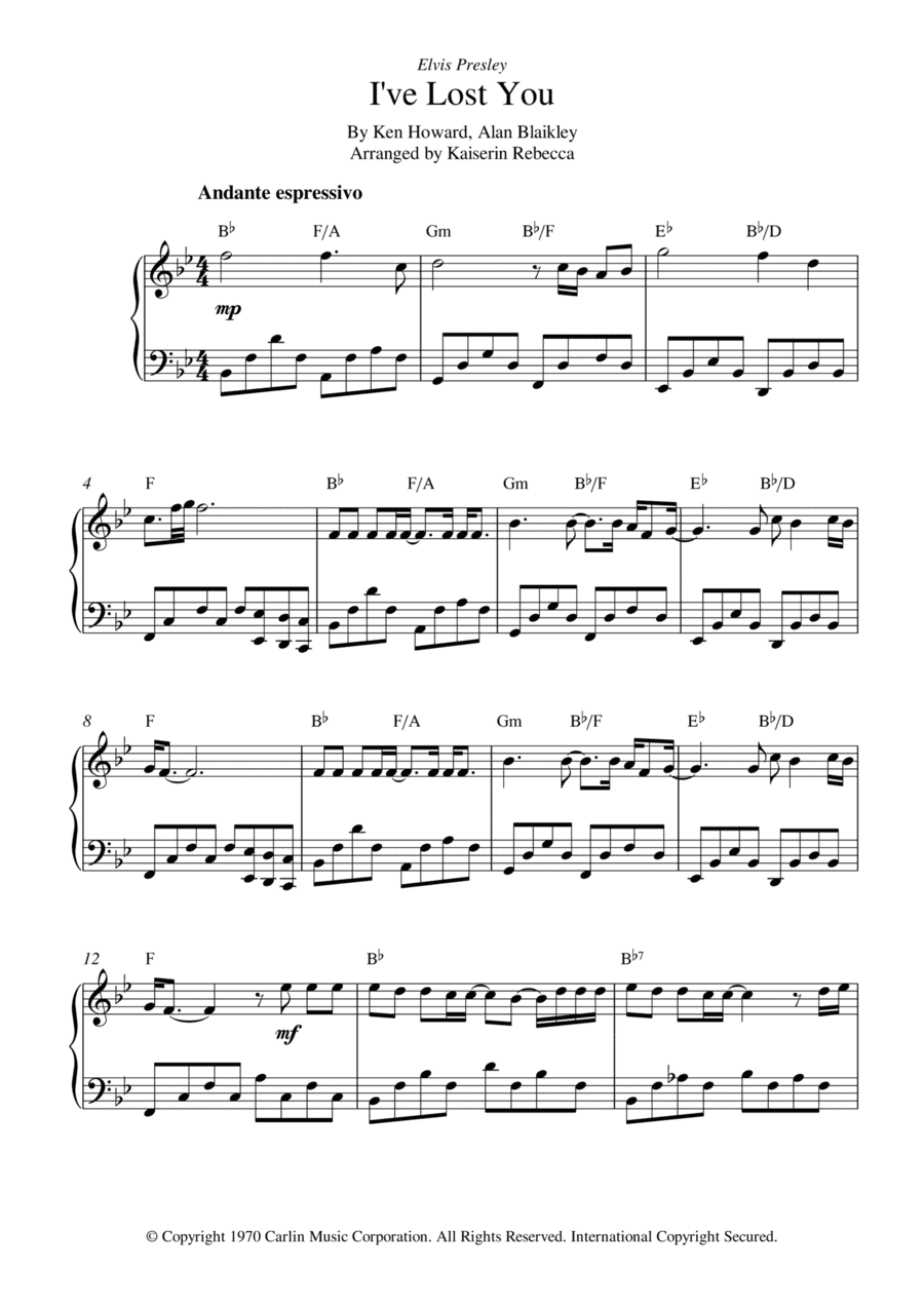 I've Lost You (arr. Kaiserin Rebecca)