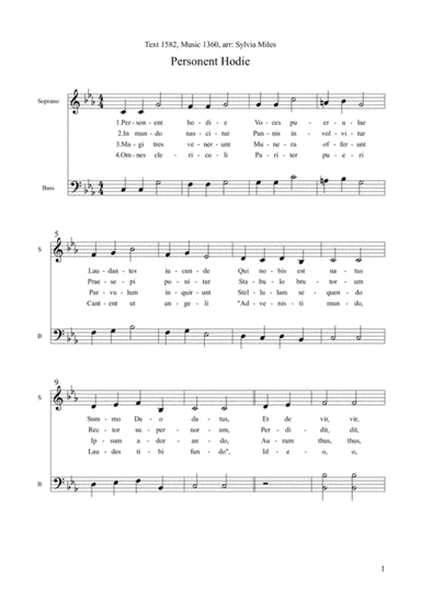 Personent Hodie (arr. Sylvia Miles)