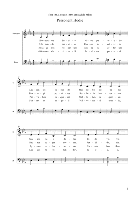Personent Hodie (arr. Sylvia Miles)