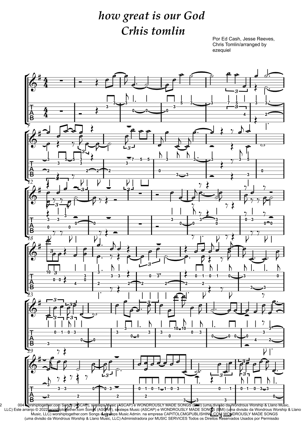 How Great Is Our God (arr. by Ezequiel zeferino edição)