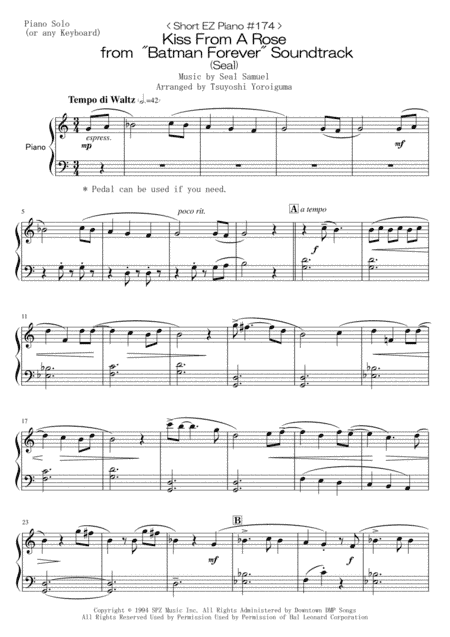 Kiss From A Rose (arr. Tsuyoshi Yoroiguma)