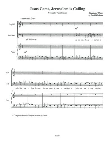 Jesus Come, Jerusalem is Calling