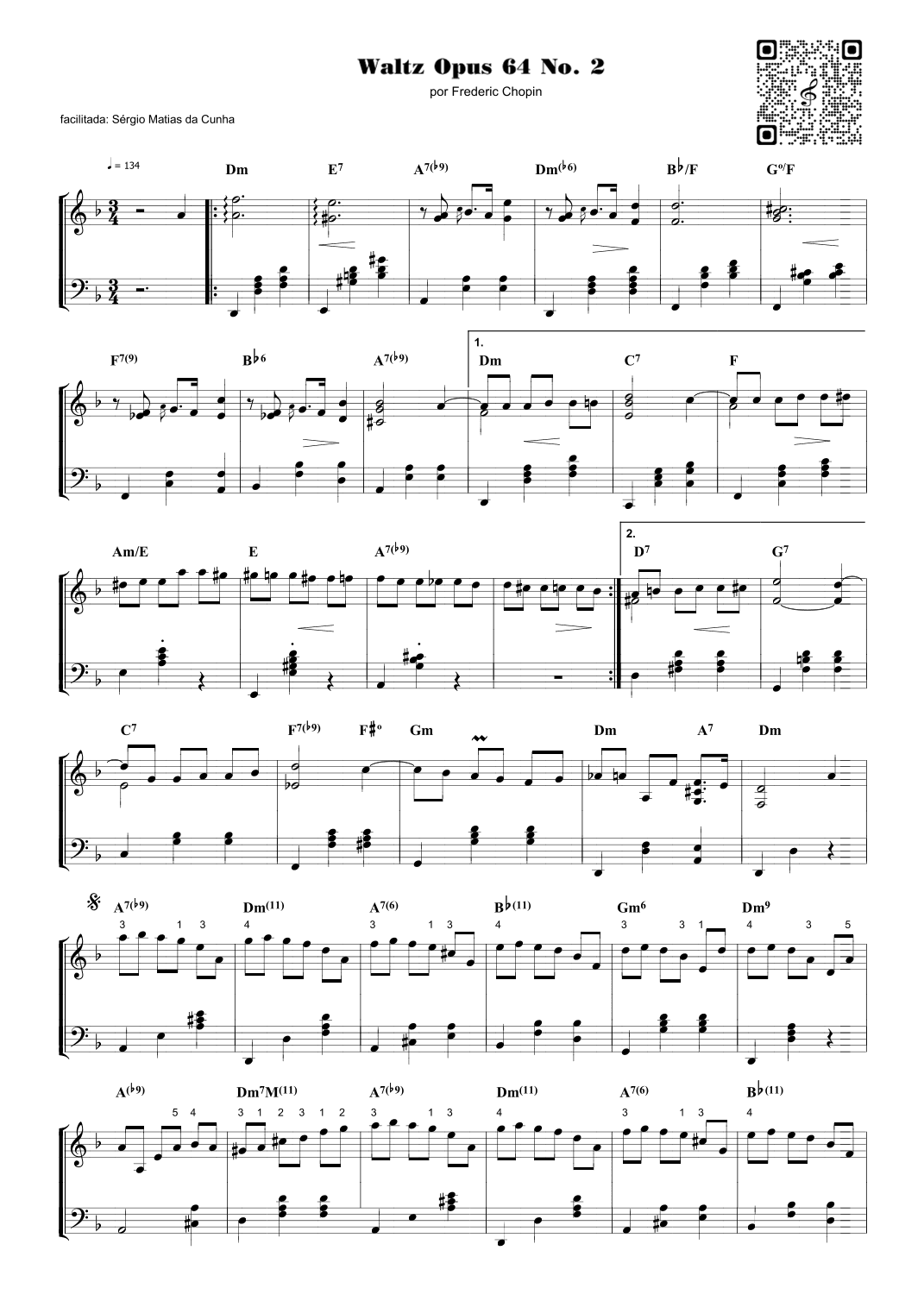 Waltz Opus 64 No. 2 (arr. Sérgio Matias da Cunha)