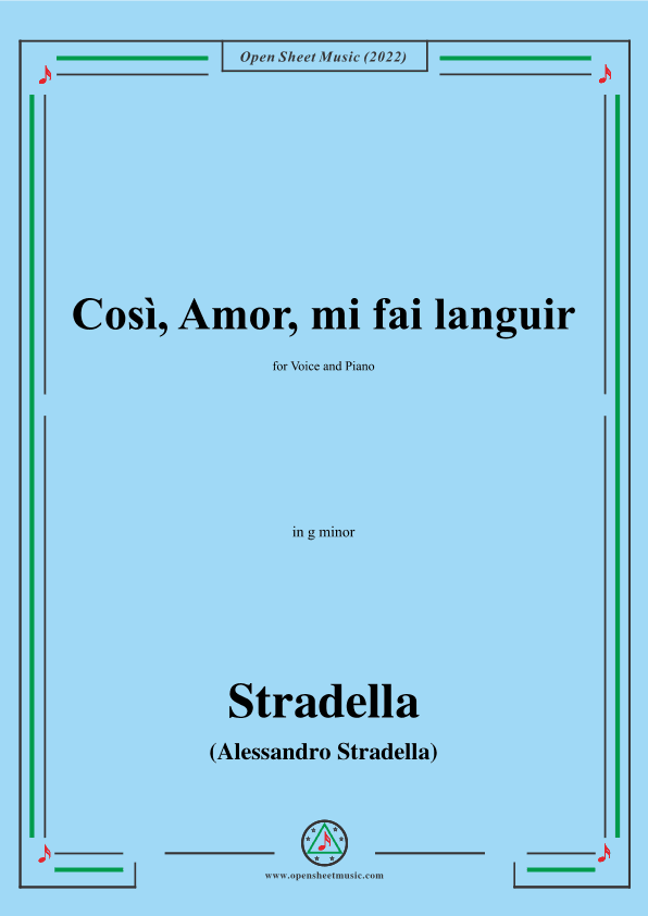 Stradella-Così,Amor,mi fai languir,in g minor (arr. OSM Press)