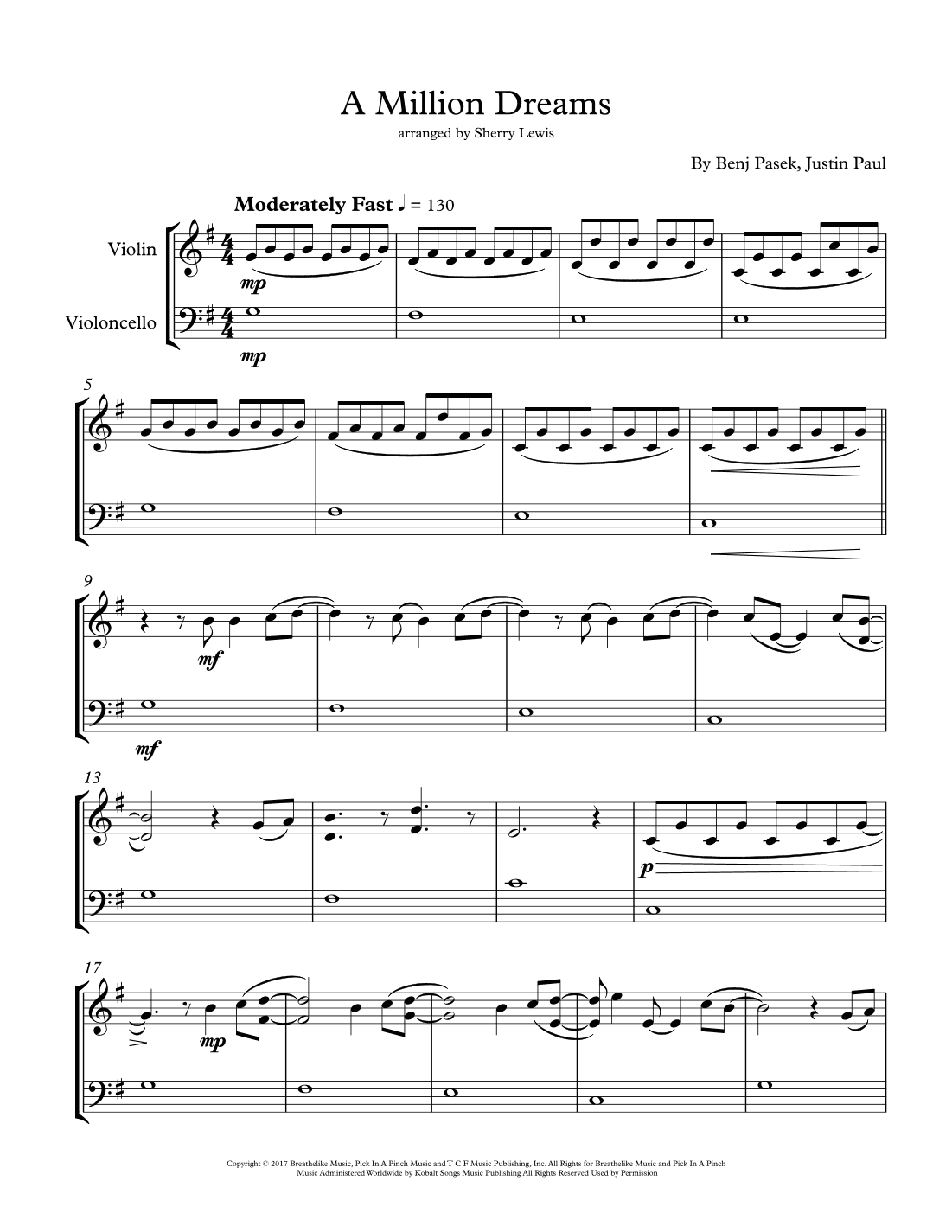 A Million Dreams (arr. Sherry Lewis)