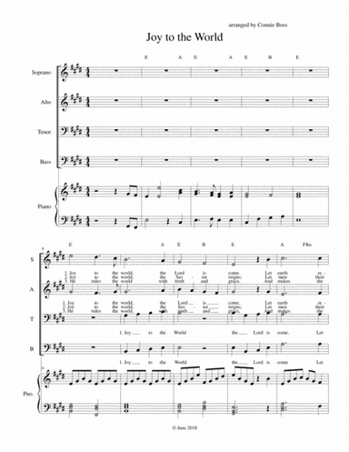 Joy to the World (arr. Connie Boss)