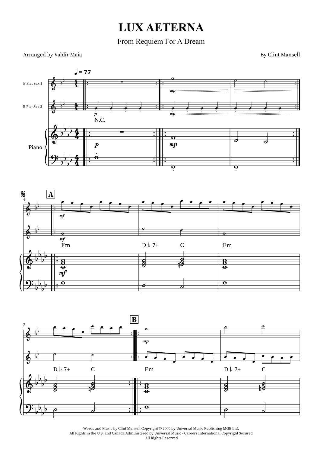 Lux Aeterna (arr. Valdir Maia)