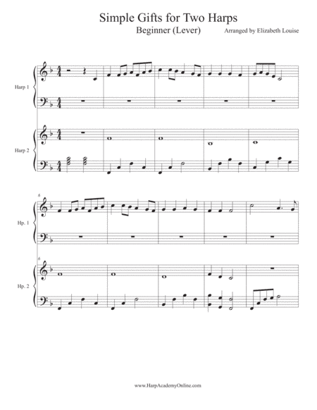Simple Gifts (Harp Duet) (arr. Elizabeth Louise)